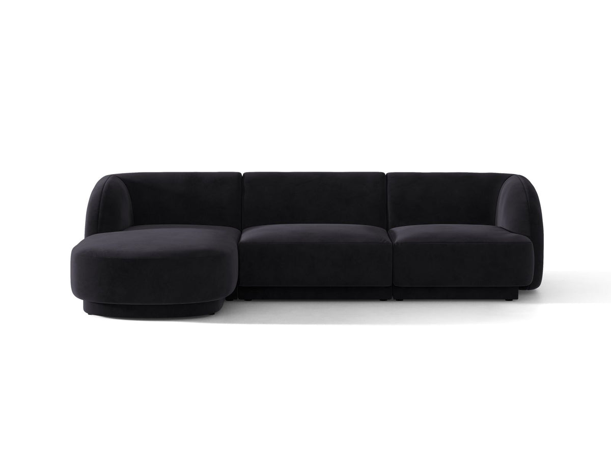 Miley — Corner Sofa Black (Venus 2923) Black Plastic Left