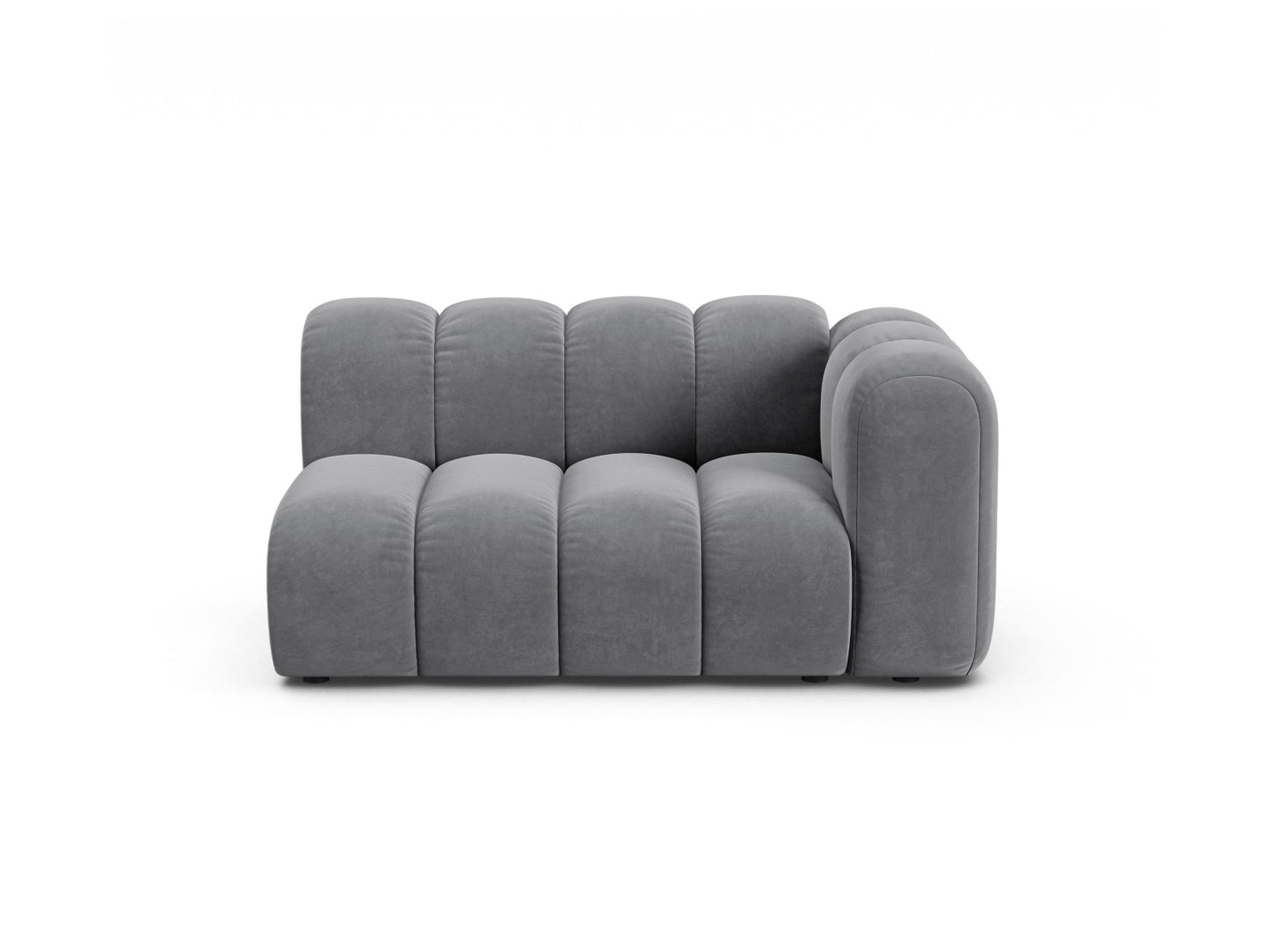 Lupine — Modular Sofa Grey (Salvador 17) Black Plastic Right