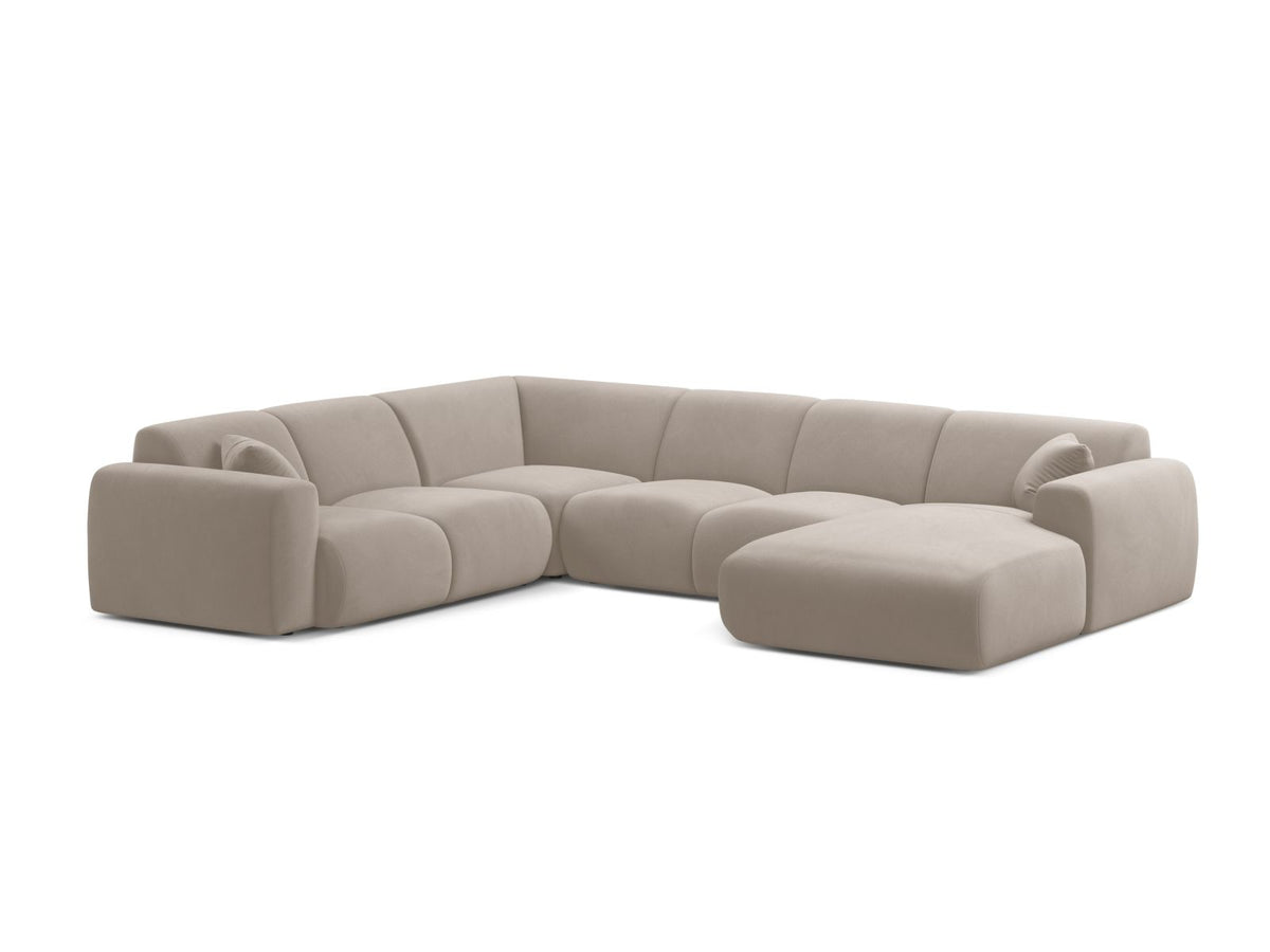 Molino — Panoramic Sofa Light Beige (Casino Pearl) Black Plastic Left