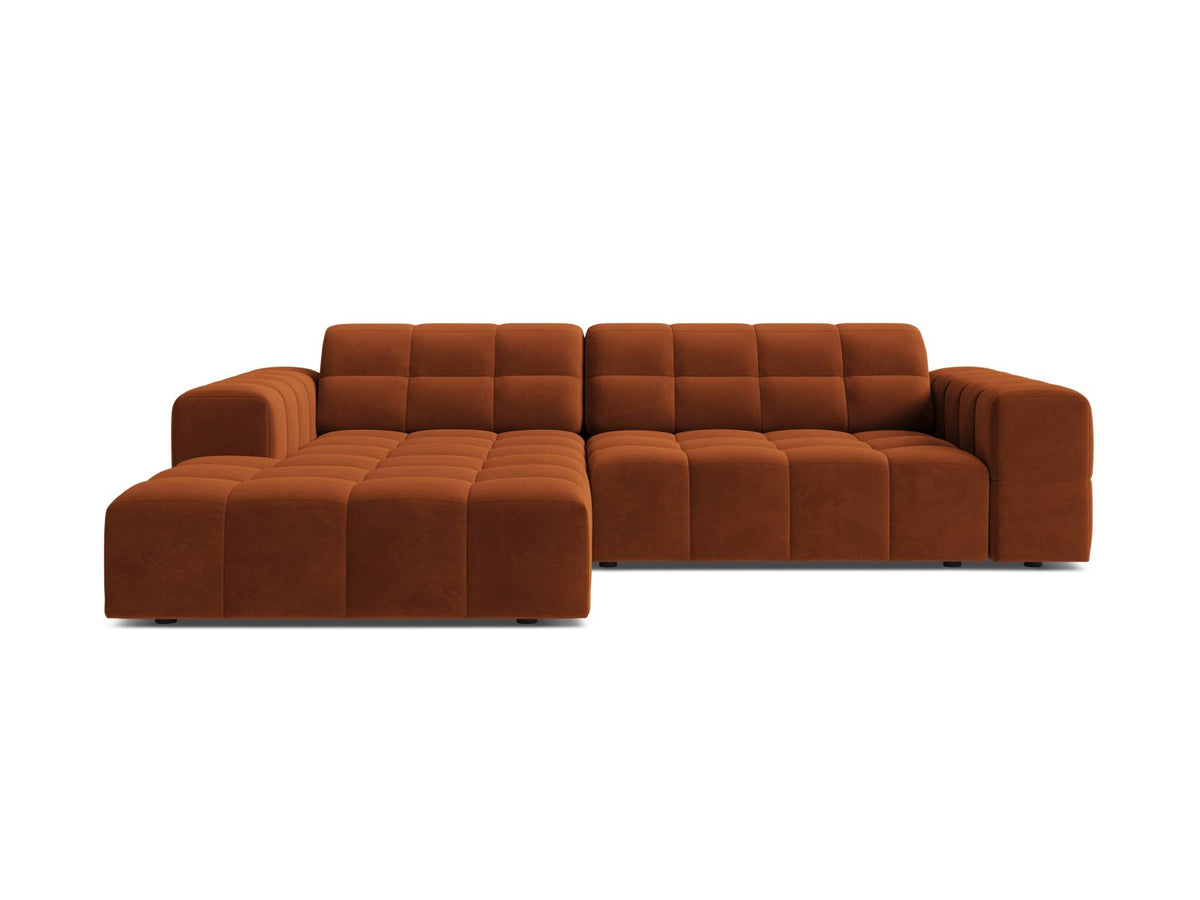 Jennifer — Corner Sofa (234x167x78 cm) Terracotta (Bluvel 4215) Left