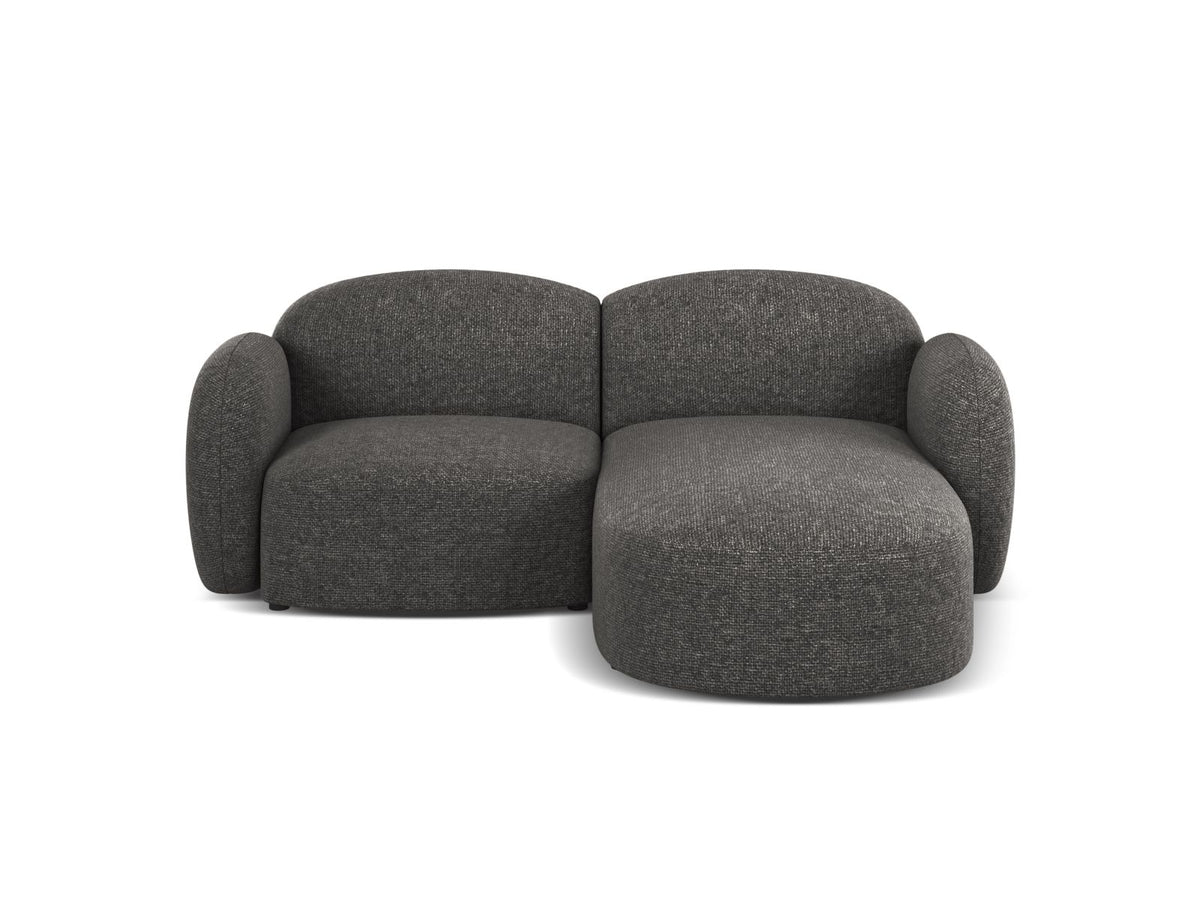 Blair — Corner Sofa Dark Grey (Eden 20 Graphite) Black Plastic Right