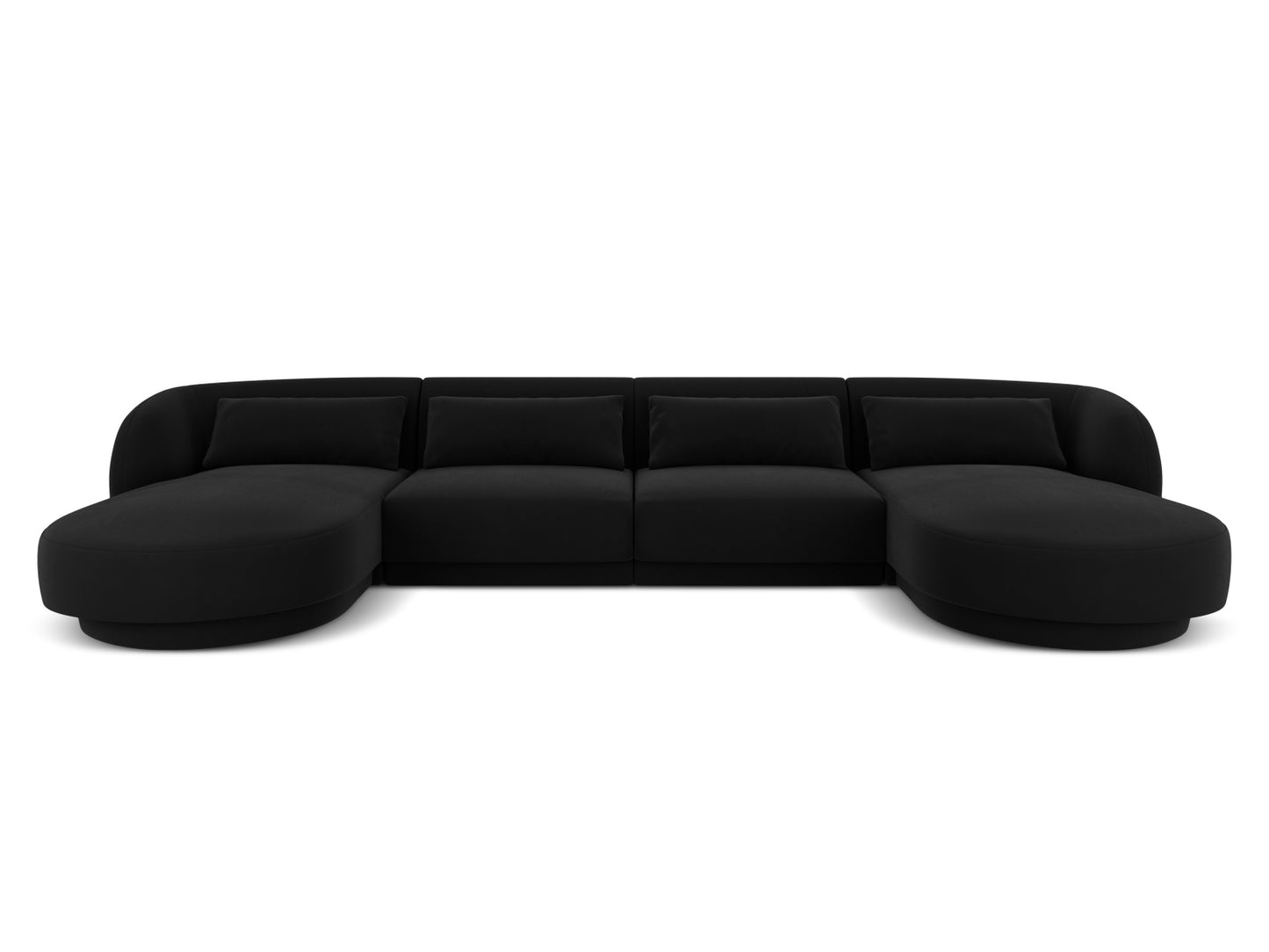 Tulum — Panoramic Sofa Black (Bluvel 19) Black Plastic