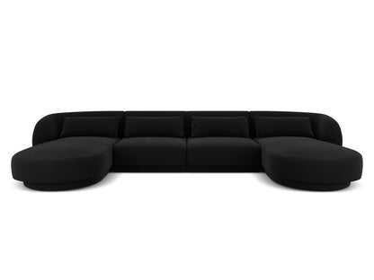 Tulum — Panoramic Sofa Black (Bluvel 19) Black Plastic