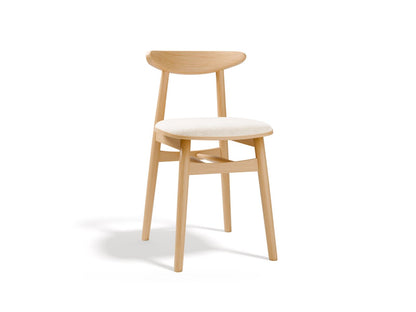 Bony — Chair (42x47x80 cm) White (BABEL WHITE) Natural Beech Wood