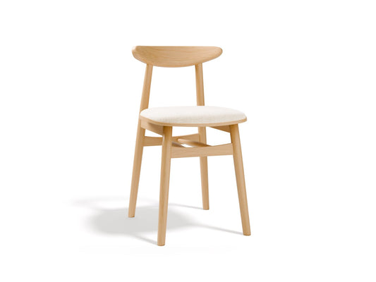 Bony — Chair (42x47x80 cm) White (BABEL WHITE) Natural Beech Wood