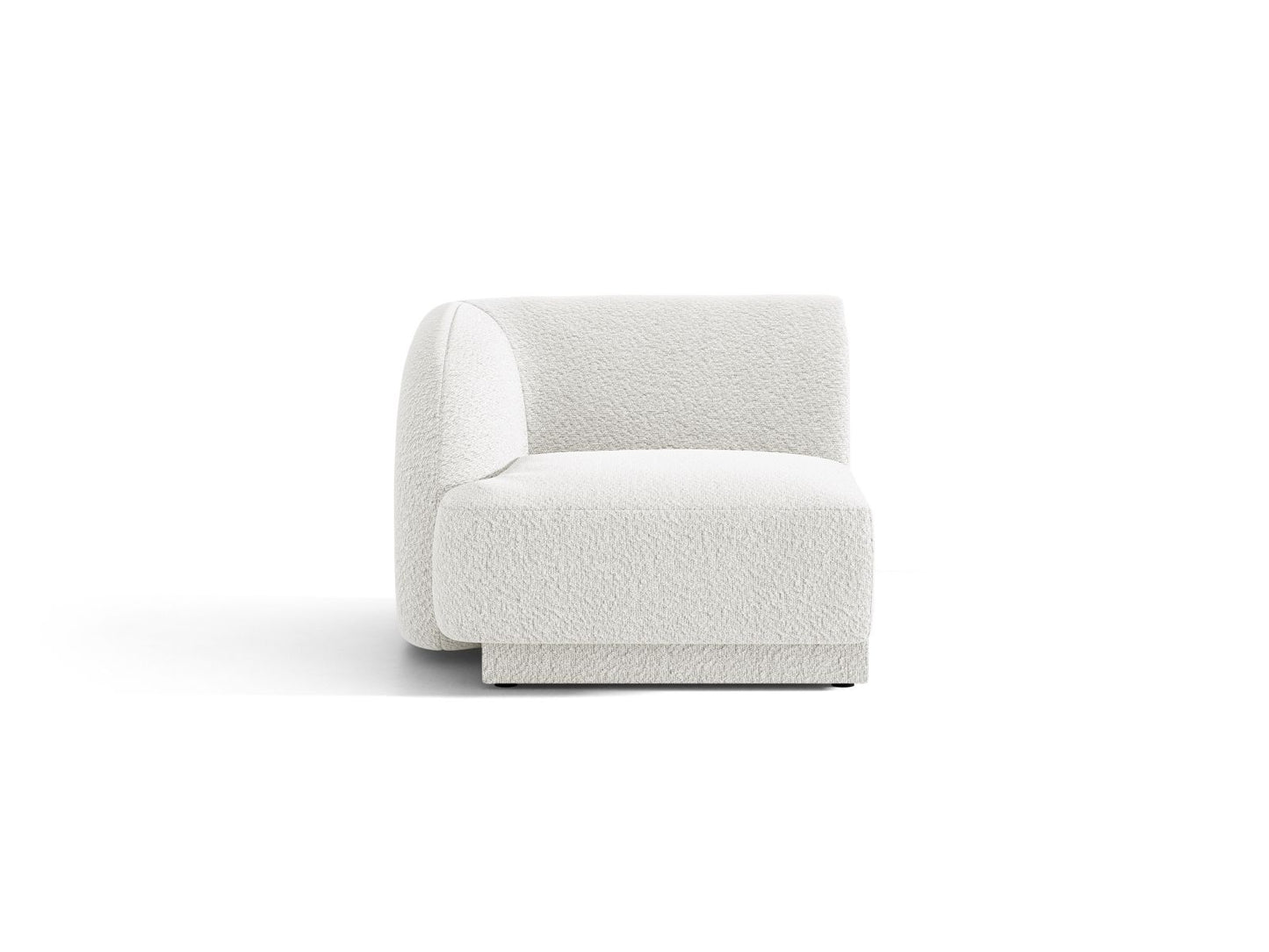 Miley — Modular Sofa White (Baloo 2073) Black Plastic Left