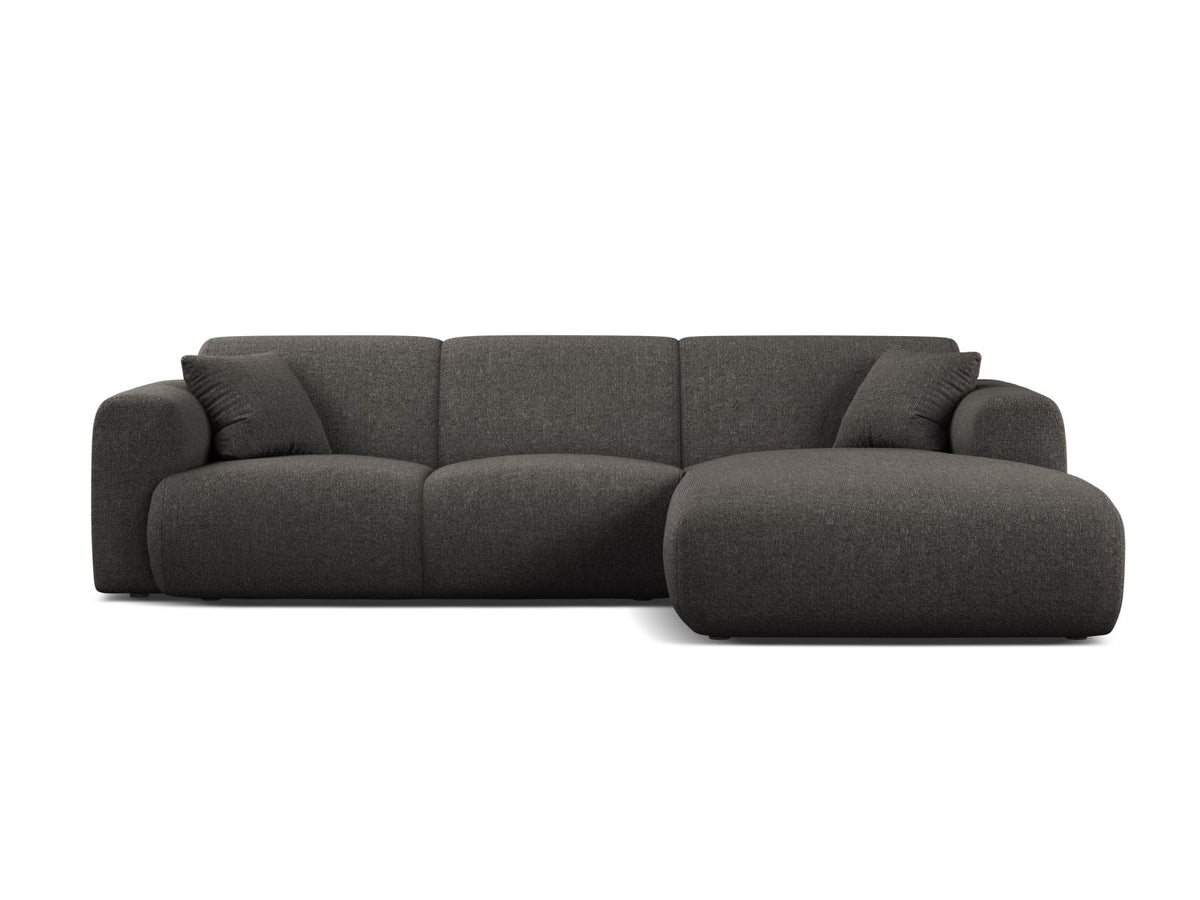 Molino — Corner Sofa Dark Grey (Eden 20 Graphite) Black Plastic Right