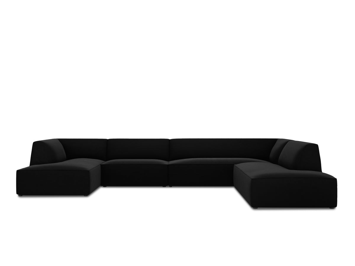 Ruby — Panoramic Sofa Black (Salvador 19) Black Plastic Right