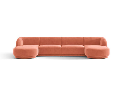 Miley — Panoramic Sofa Coral (Venus 2933) Black Plastic