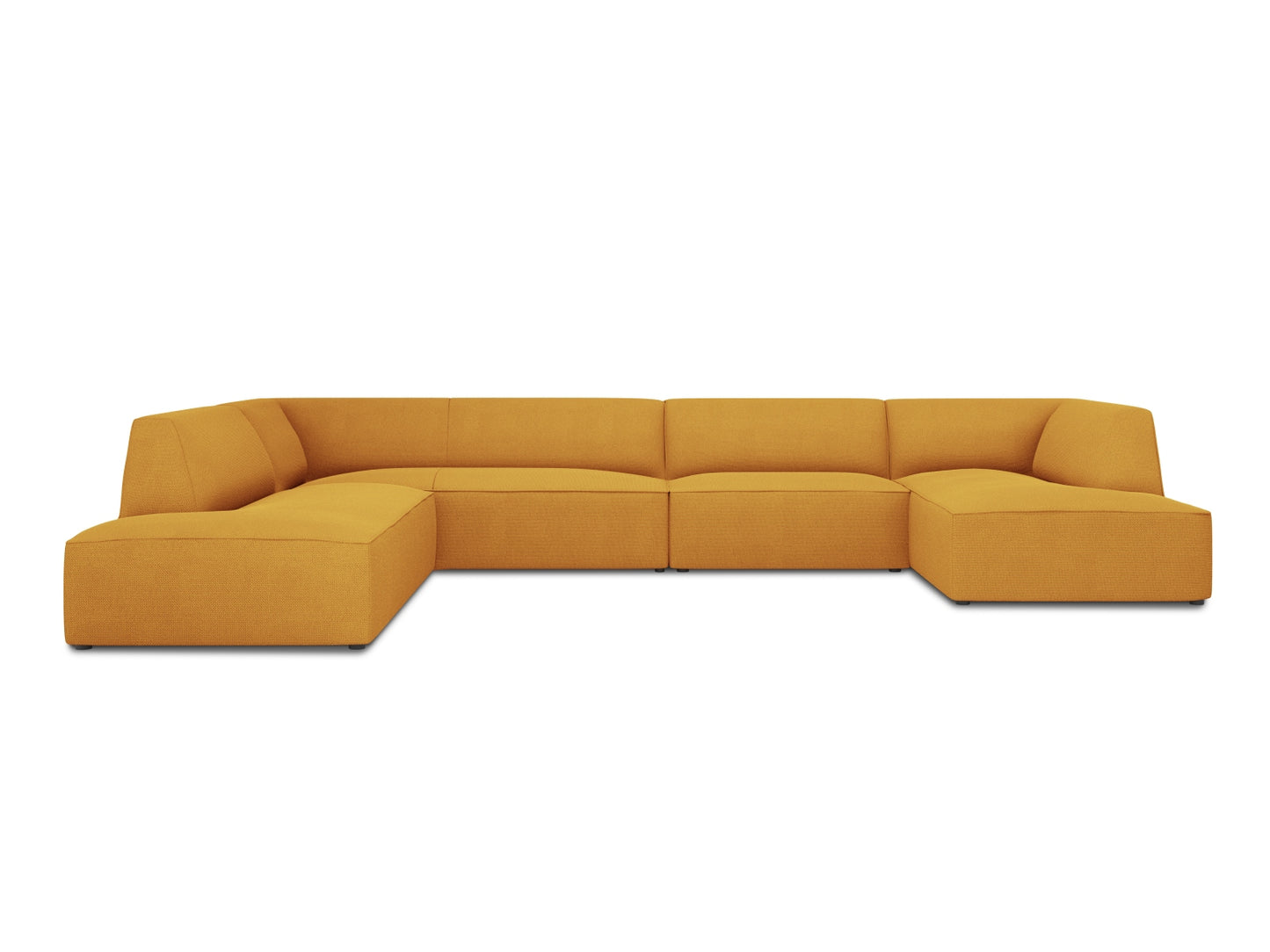 Ruby — Panoramic Sofa Yellow (Ottawa 4) Black Plastic Left