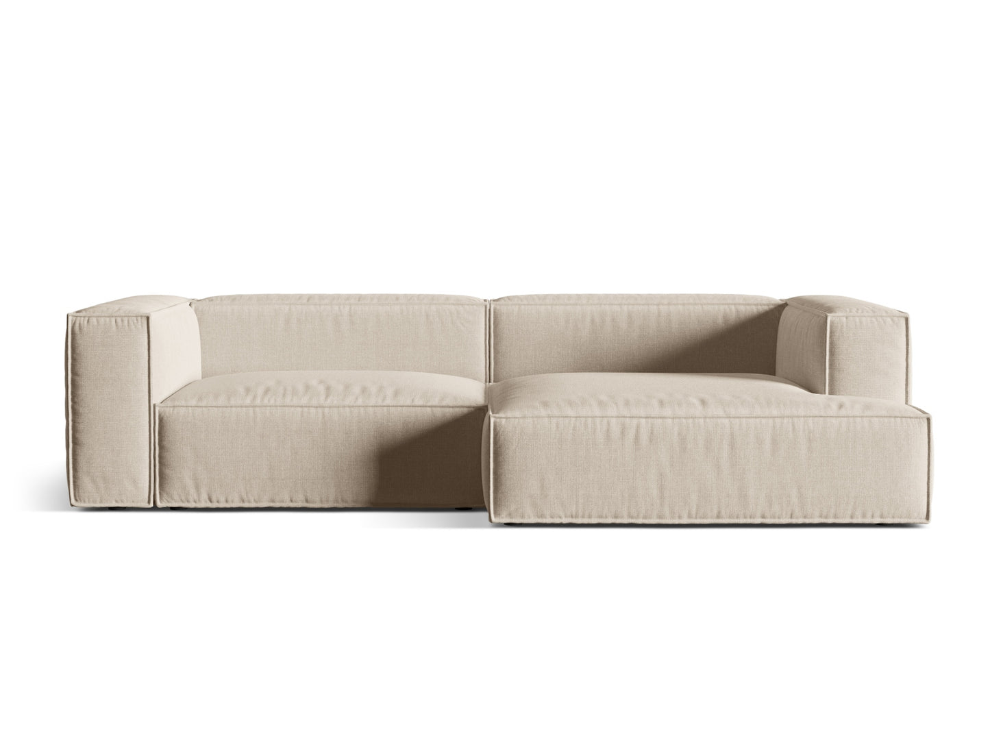 Nuria — Corner Sofa Beige (Liberty 2) Black Plastic