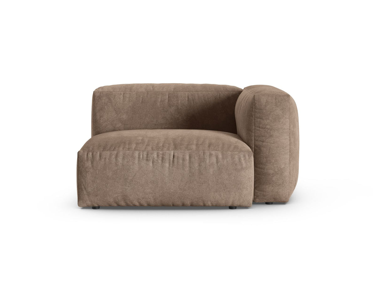 Martina — Modular Sofa Dark Beige (Vogue 3) Black Plastic Right