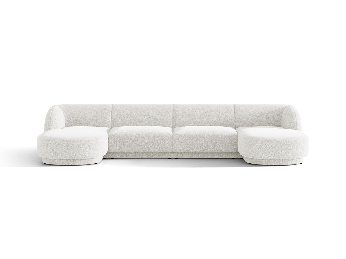 Miley — Panoramic Sofa White (Baloo 2073) Black Plastic