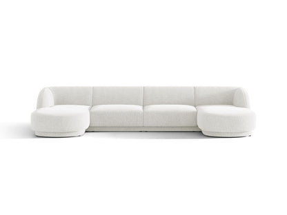 Miley — Panoramic Sofa White (Baloo 2073) Black Plastic