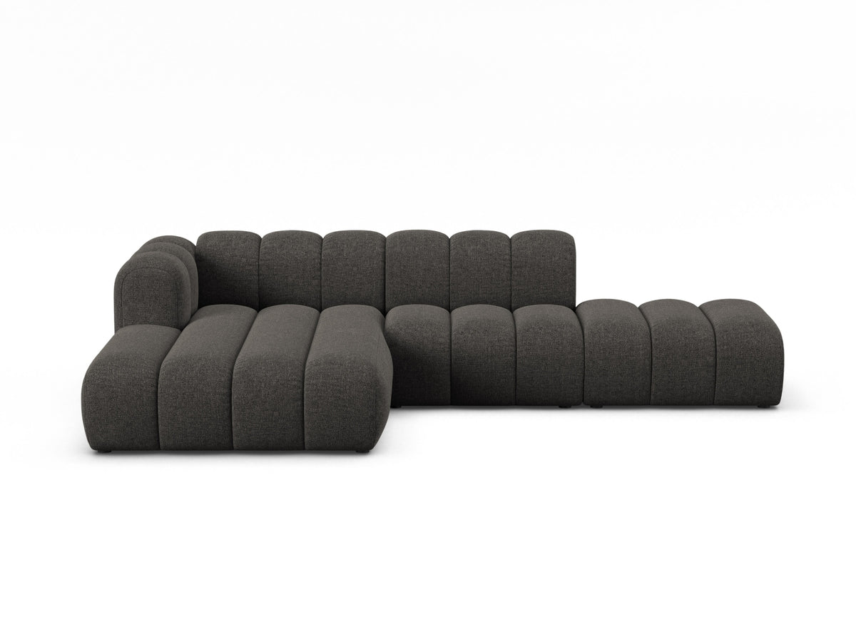 Lupine — Corner Sofa Dark Grey (Eden 20 Graphite) Black Plastic Left