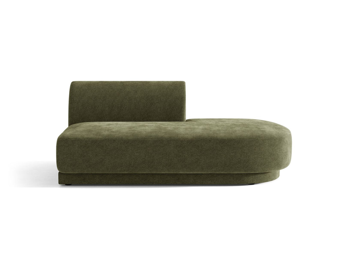 Miley — Modular Sofa Green (Eden 12 Olive) Black Plastic Right