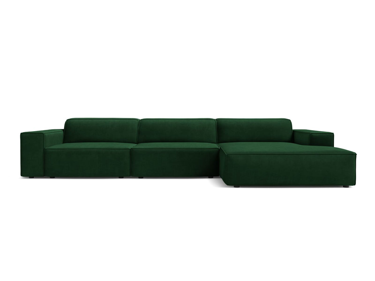 Jodie — Corner Sofa (284x162x77 cm) Bottle Green (Bluvel 78) Right