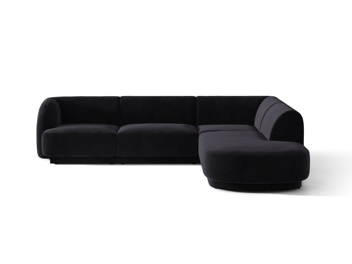 Miley — Corner Sofa Black (Venus 2923) Black Plastic Right