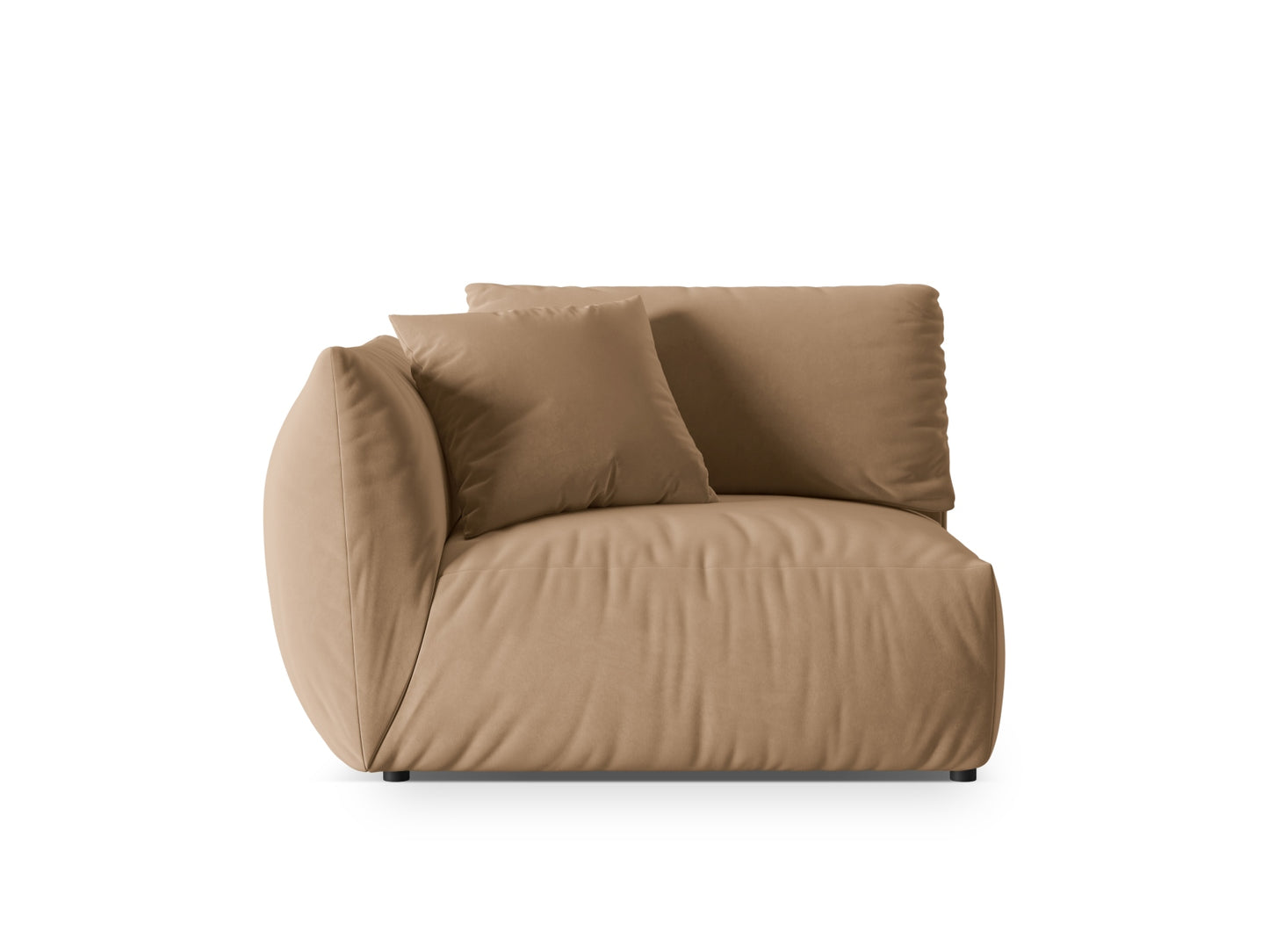Chris — Modular Sofa Sand (Casino Lion) Black Plastic Left