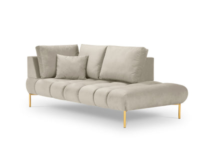 Hastings — Chaise Longue Beige (Fancy 06) Gold Metal Right
