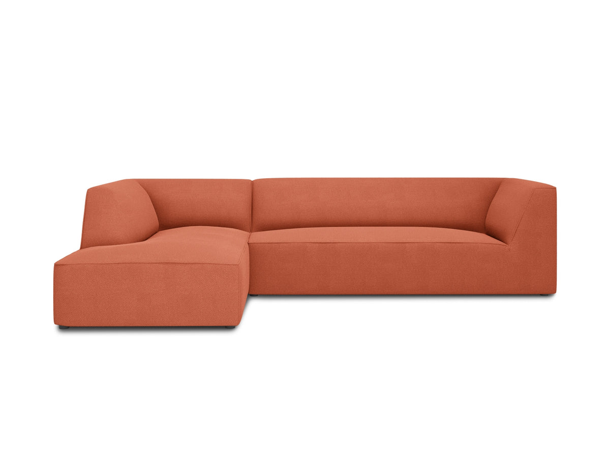 Ruby — Corner Sofa Coral (Ottawa 2) Black Plastic Left
