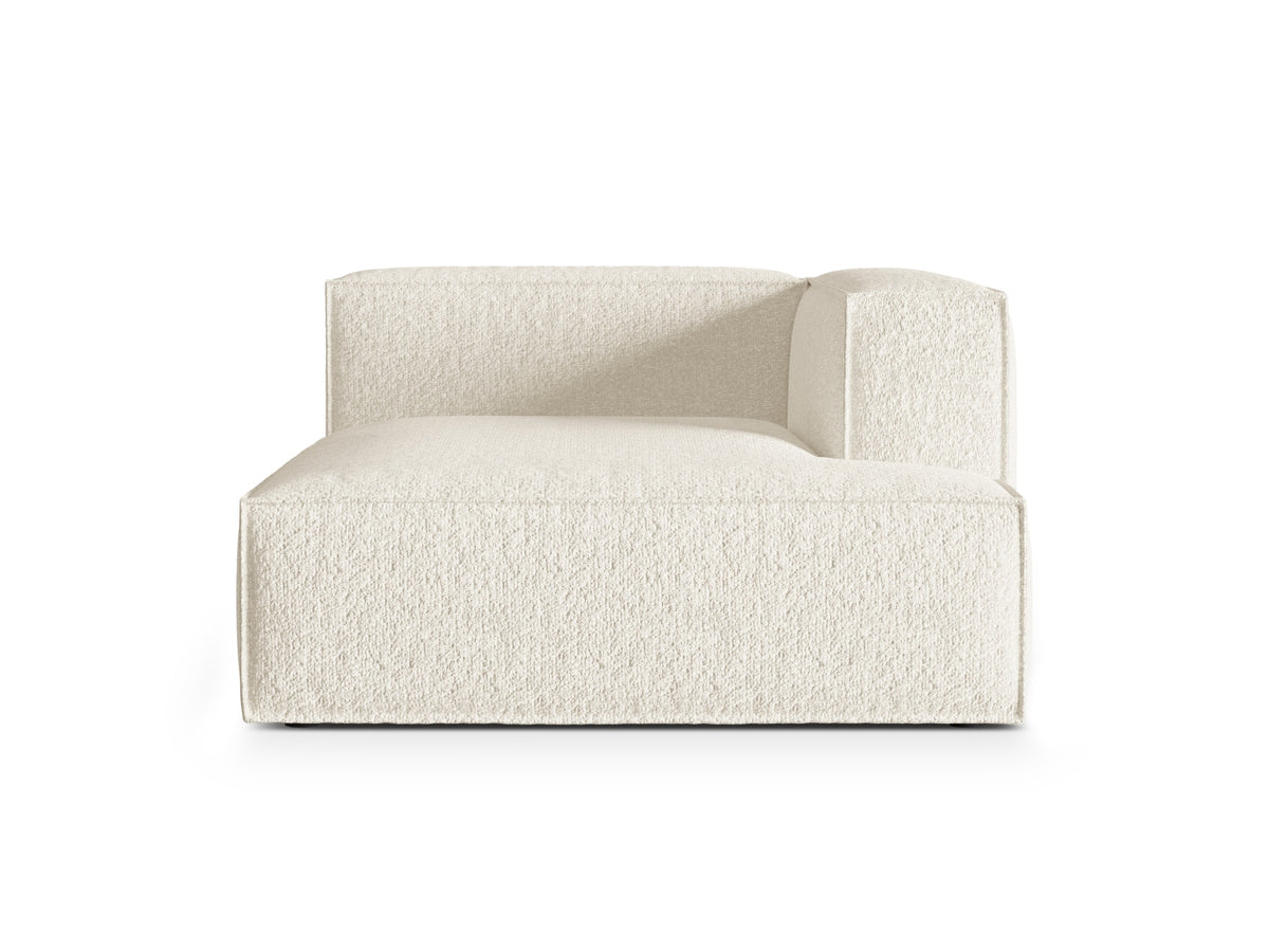 Nuria — Chaise Longue Ivory (Monet Nata) Black Plastic Right