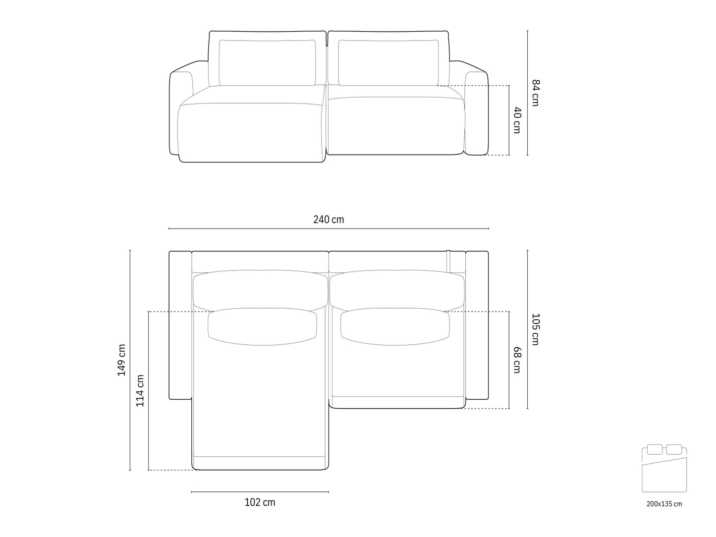 Belfast — Corner Sofa (240x149x84 cm)