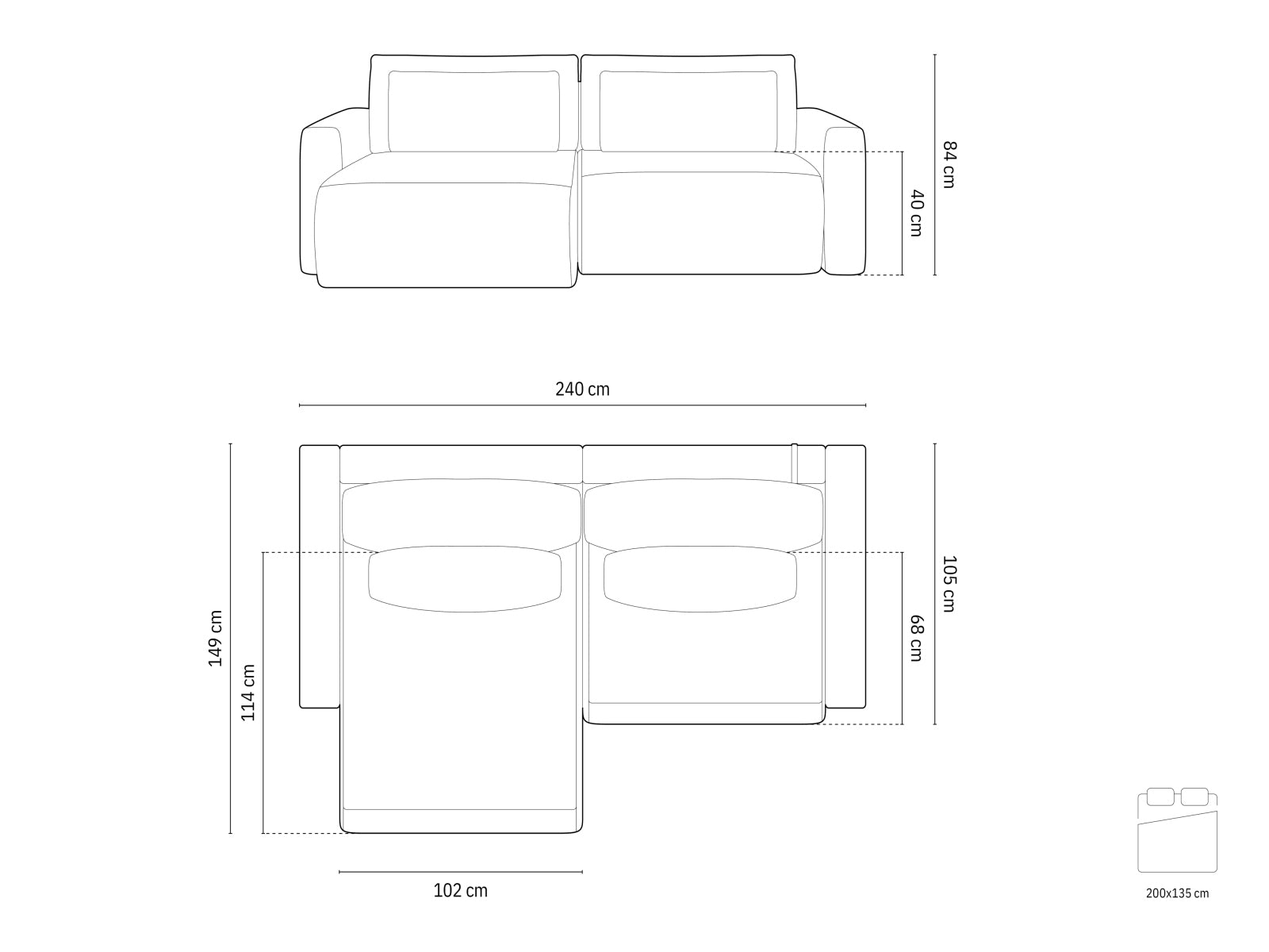 Belfast — Corner Sofa (240x149x84 cm)