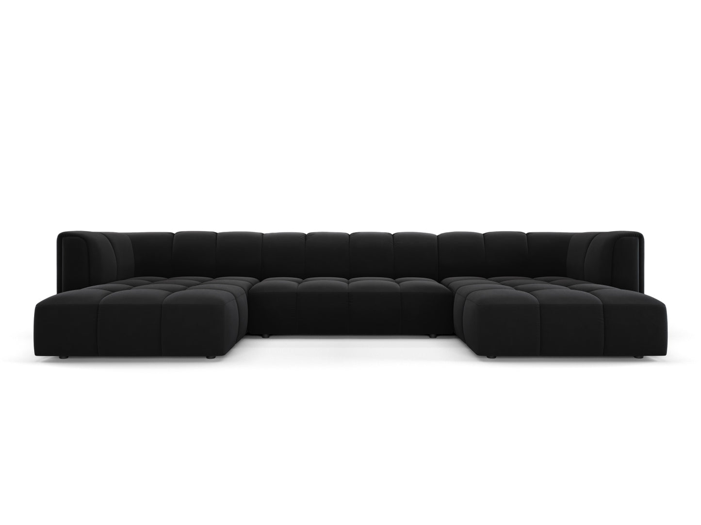 Moritz — Panoramic Sofa Black (Bluvel 19) Black Plastic