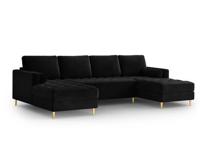 Aspen — Panoramic Sofa Black (Salvador 19) Gold Metal
