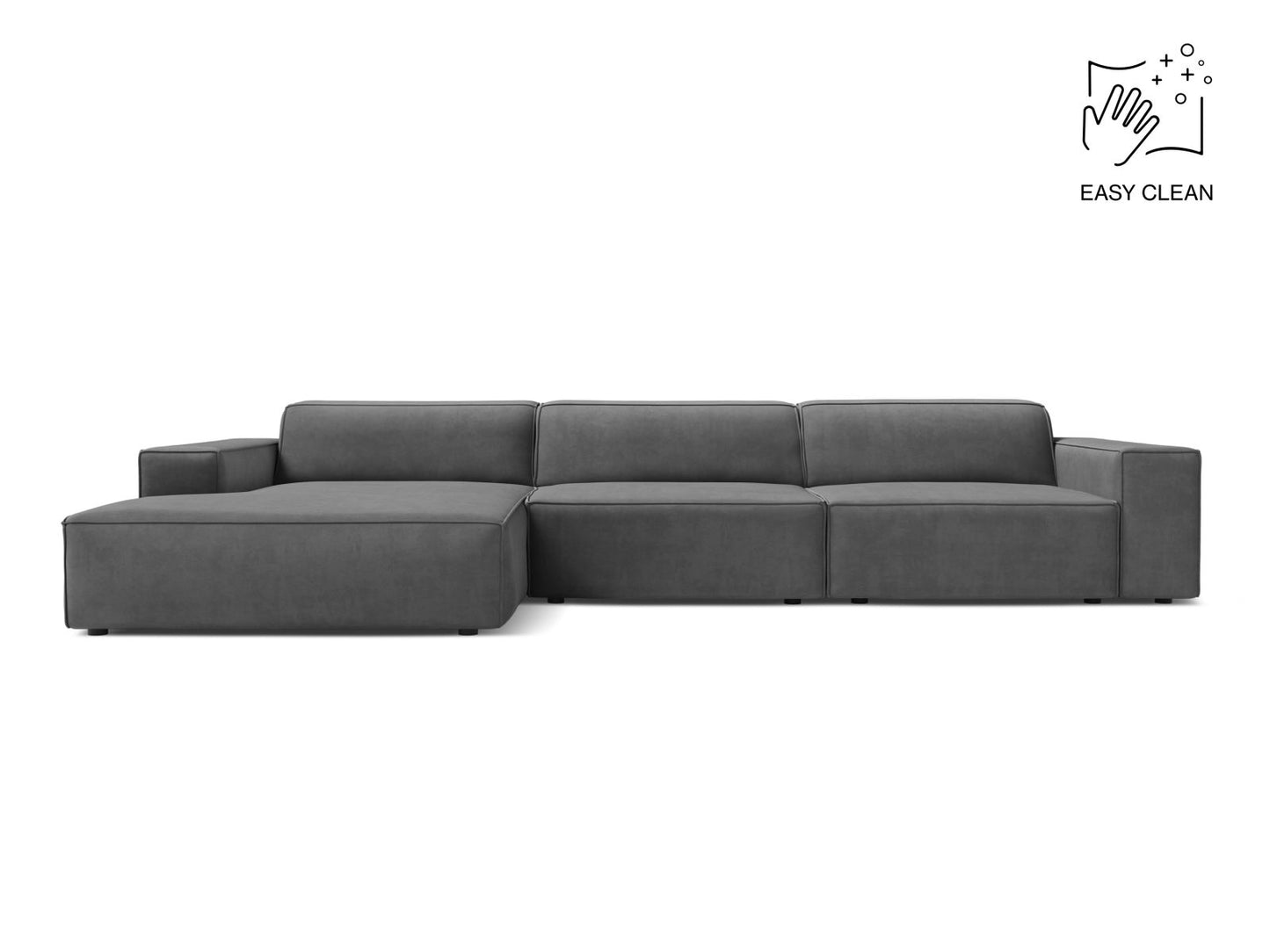 Jodie — Corner Sofa (284x162x77 cm) Grey (Venus 2930) Left