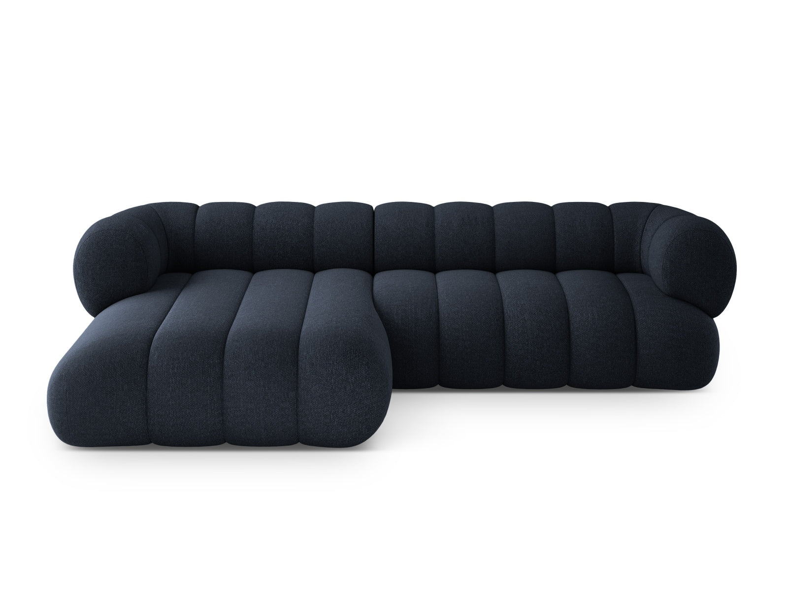 Koge — nurgadiivan (270x165x70 cm) helehall (Eden 18 Grey) must plastik teadmata