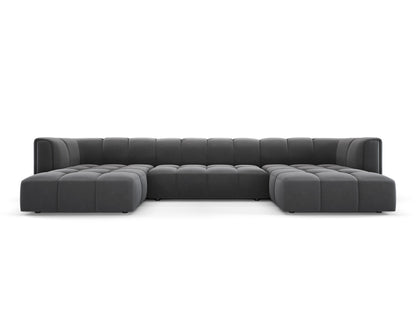 Moritz — Panoramic Sofa Grey (Bluvel 14) Black Plastic