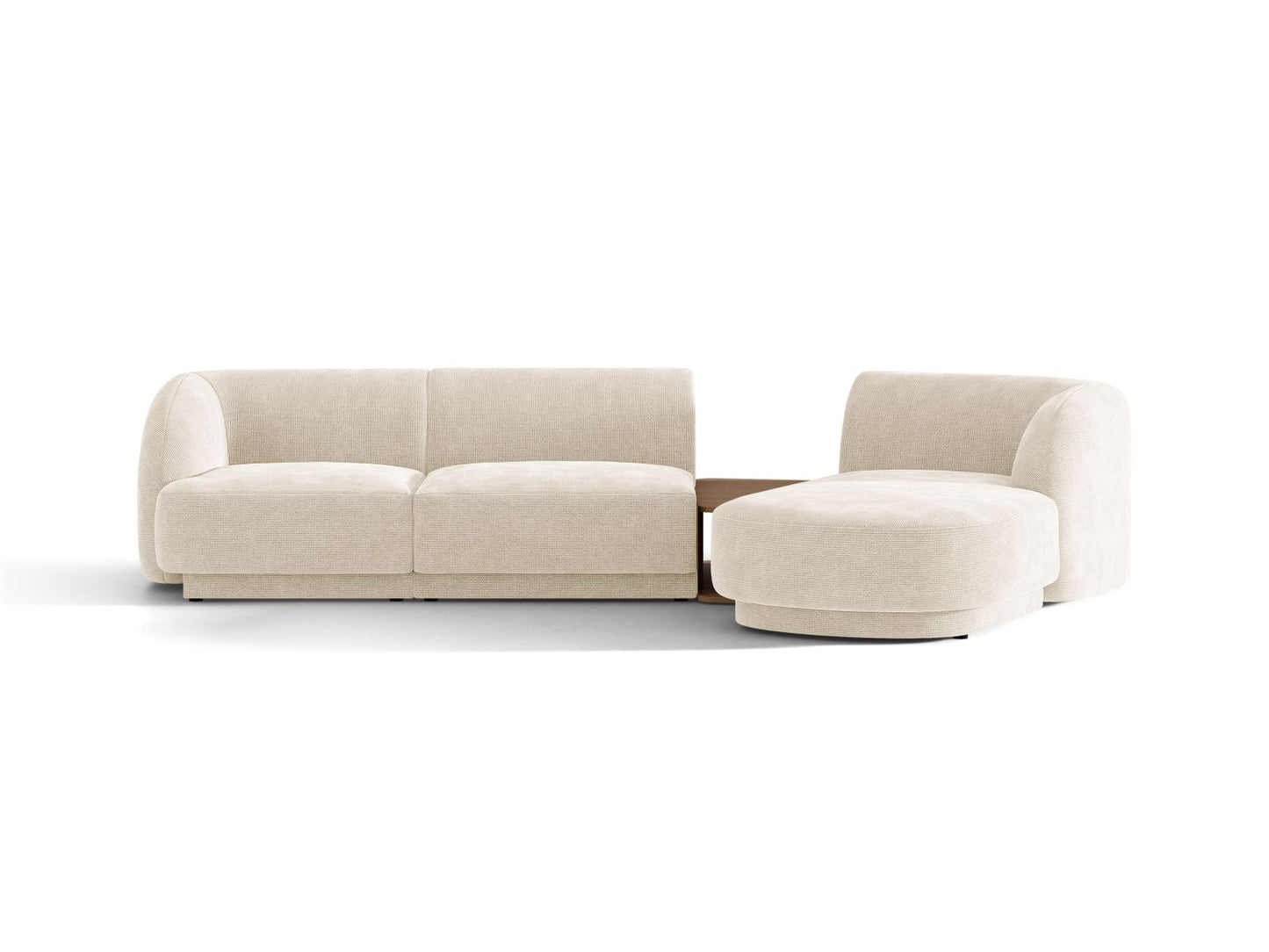 Miley — Sofa Ivory (Eden 1 Ivory) Black Plastic Right