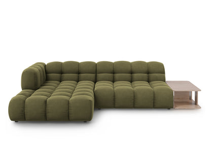 Sky — Corner Sofa Light Green (Casino Forest) Black Plastic Left