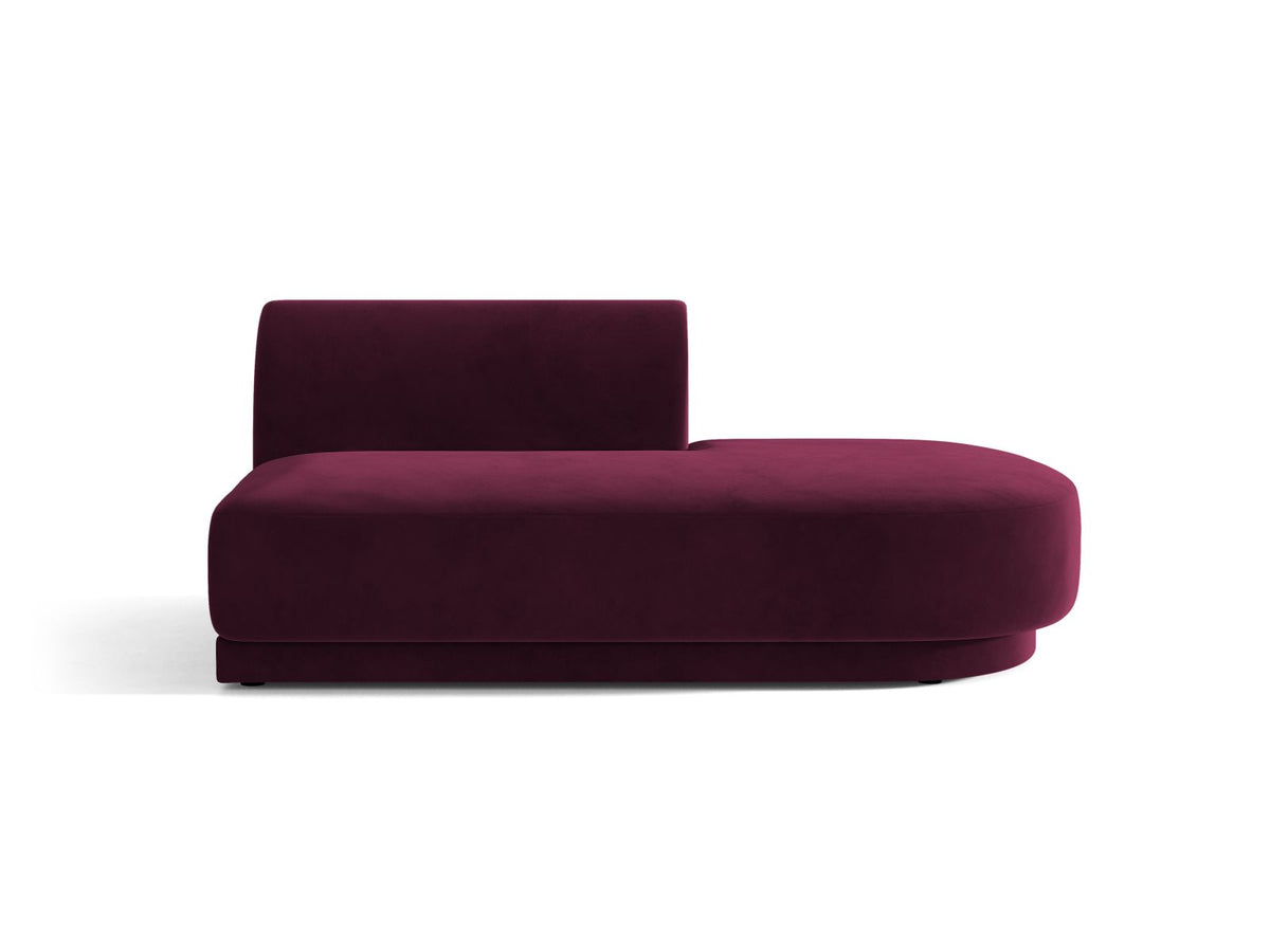 Miley — Modular Sofa Burgundy (Venus 2932) Black Plastic Right