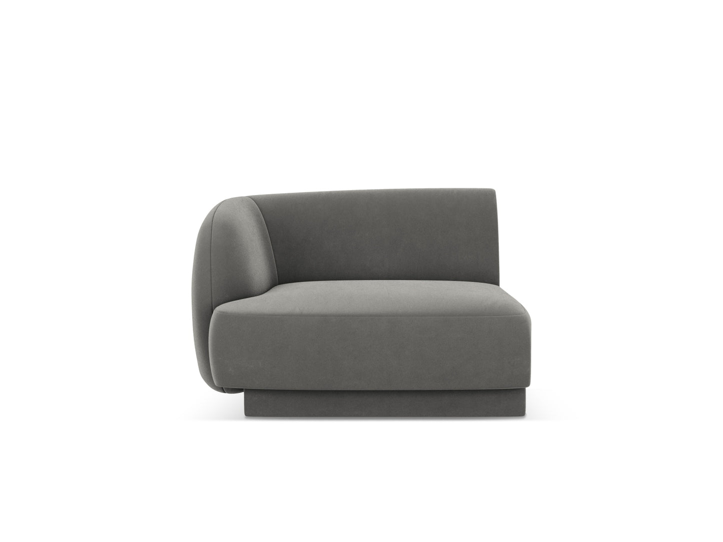 Miley — Modular Sofa Light Grey (Bluvel 13) Black Plastic Left