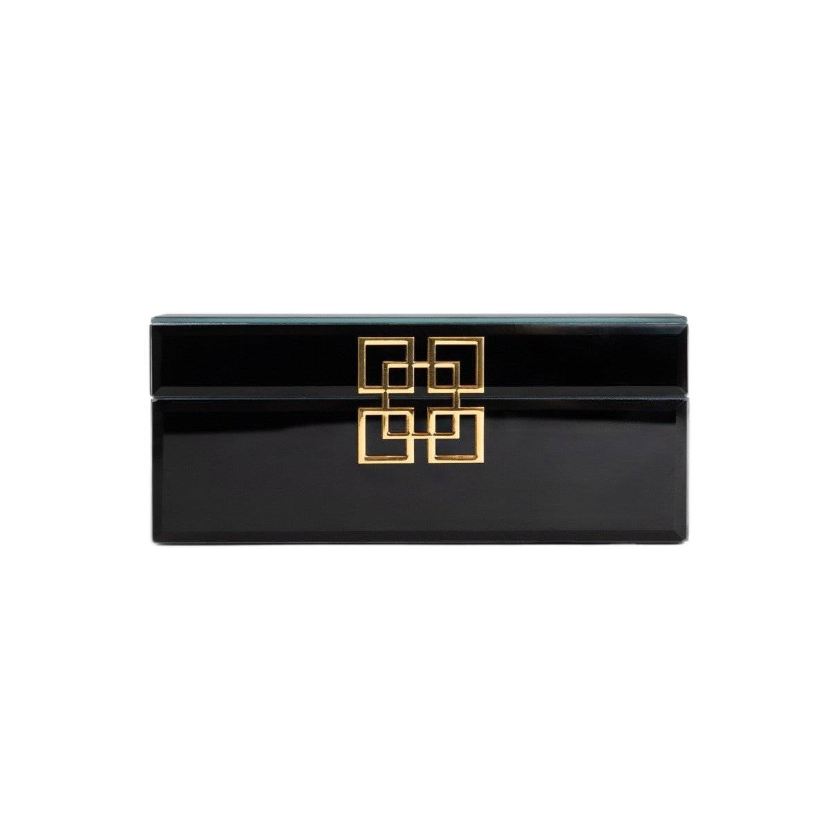 CARNIVAL Jewelry Box Black Glass 20x16x9 cm