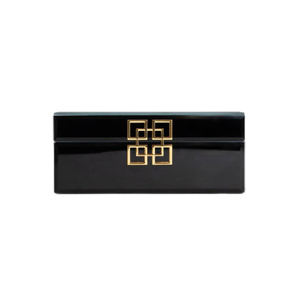 CARNIVAL Jewelry Box Black Glass 20x16x9 cm