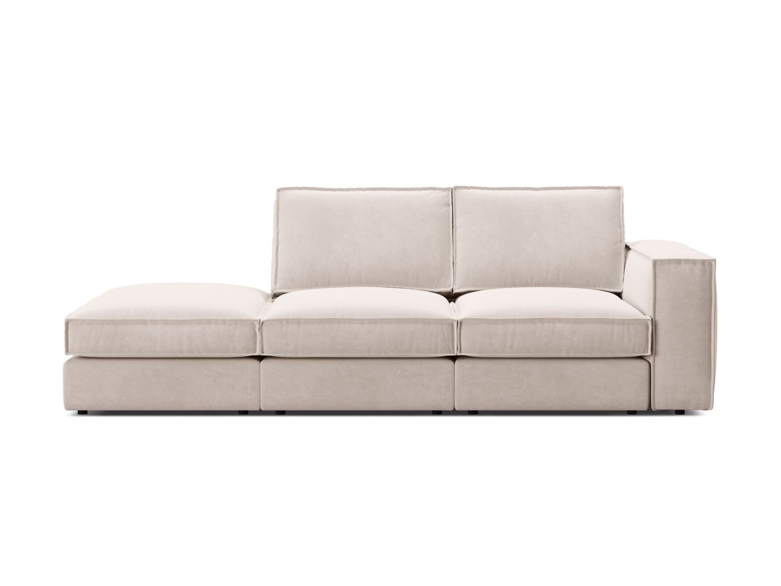 Pola — Sofa Beige (Salvador 1) Black Plastic Left