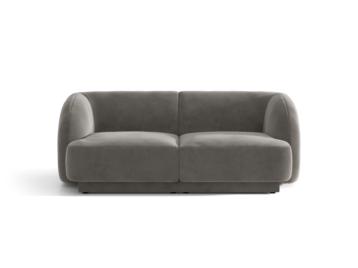 Miley — Sofa Light Grey (Bluvel 13) Black Plastic
