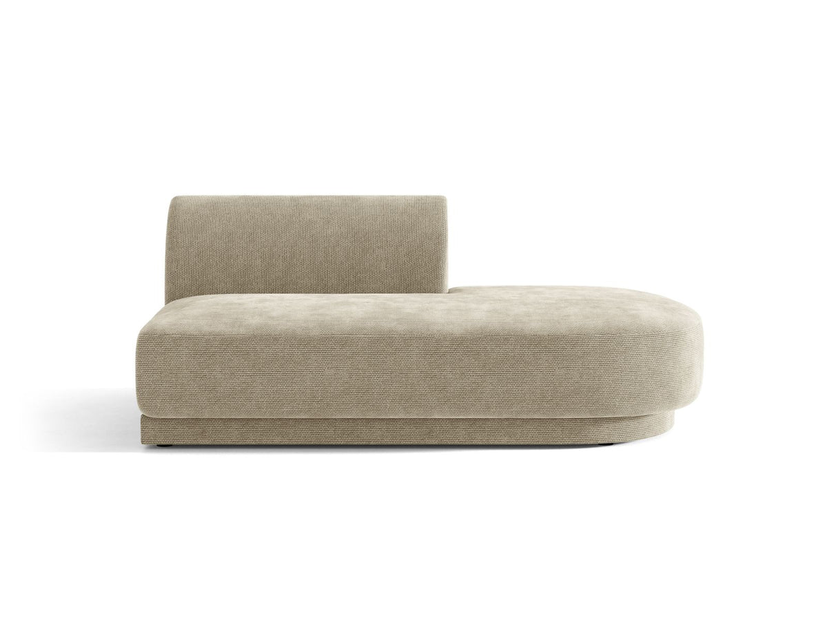 Miley — Modular Sofa Dark Beige (Eden 4 Beige) Black Plastic Right