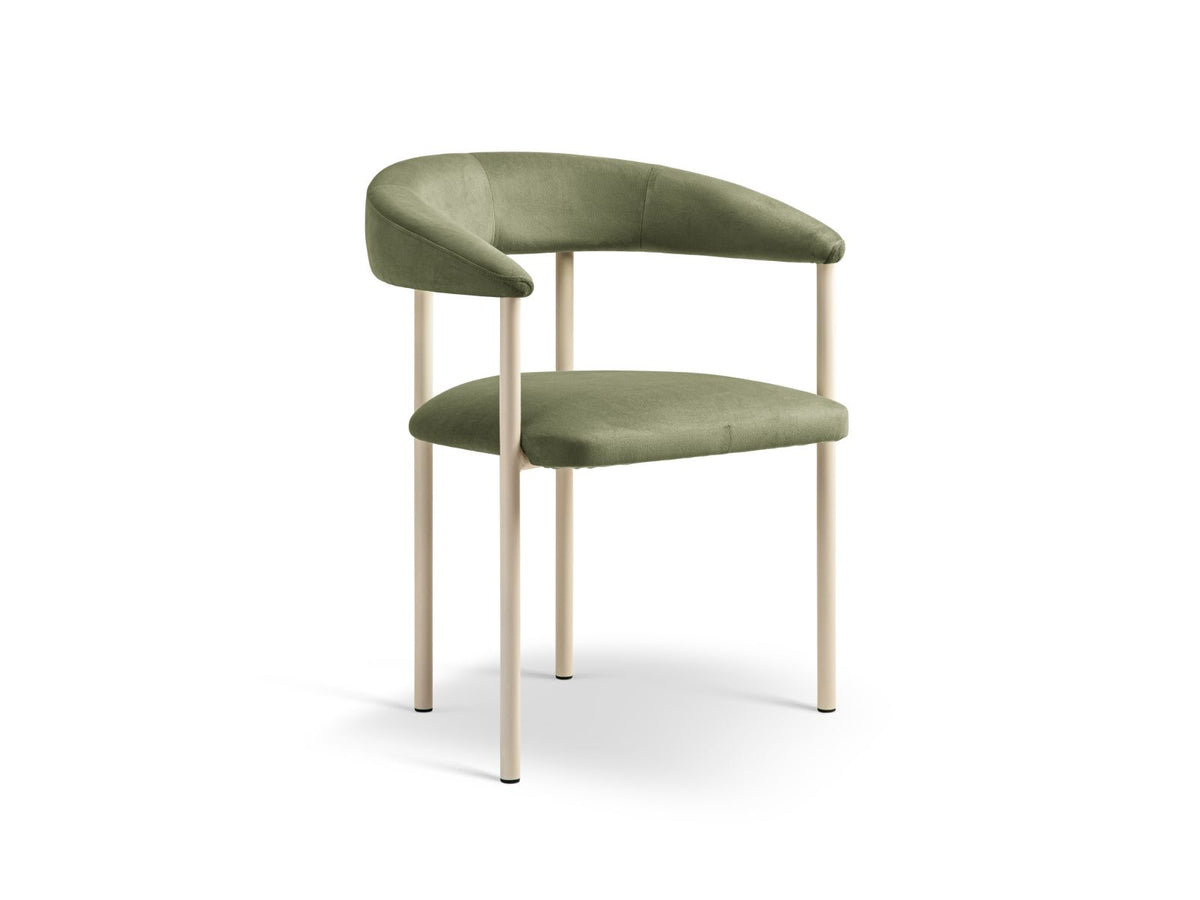 Lea — Chair (56.5x53.5x74 cm) Green (Magic Velvet 2243) Cream