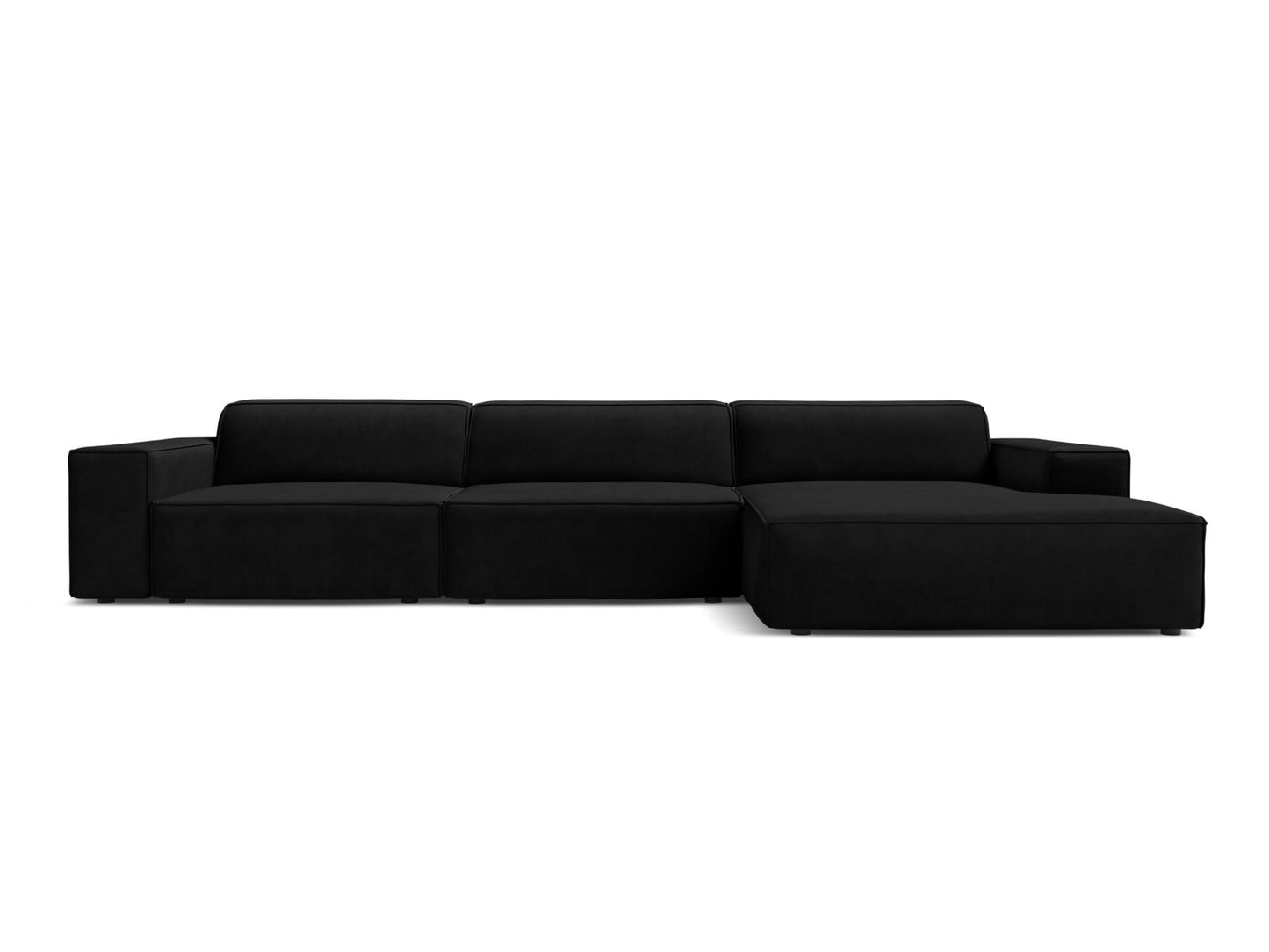 Jodie — Corner Sofa (284x162x77 cm) Black (Bluvel 19) Right