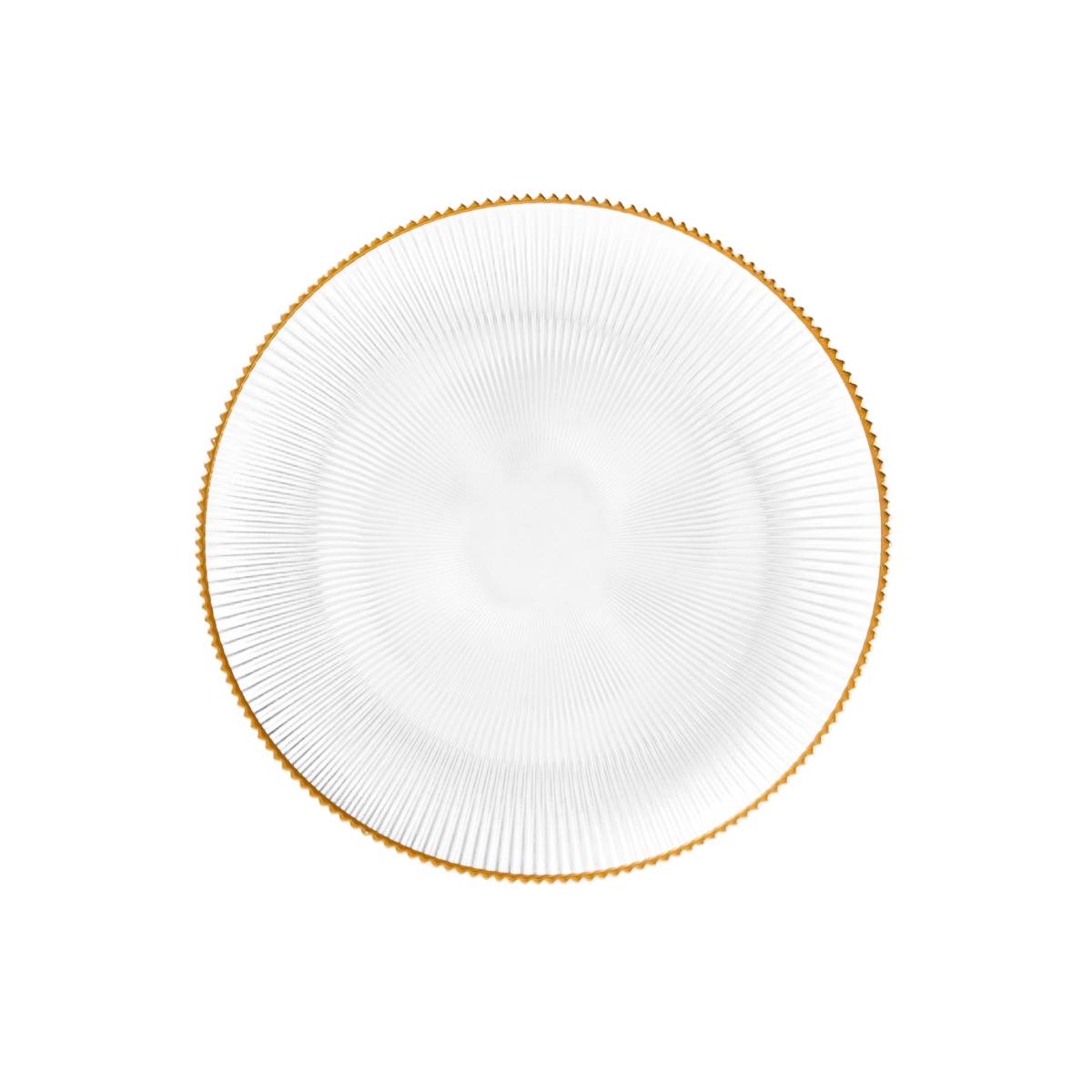 LYNN Glass Dinner Plate 28 cm with Gold Rim