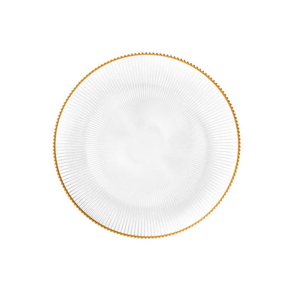 LYNN Glass Dinner Plate 28 cm with Gold Rim