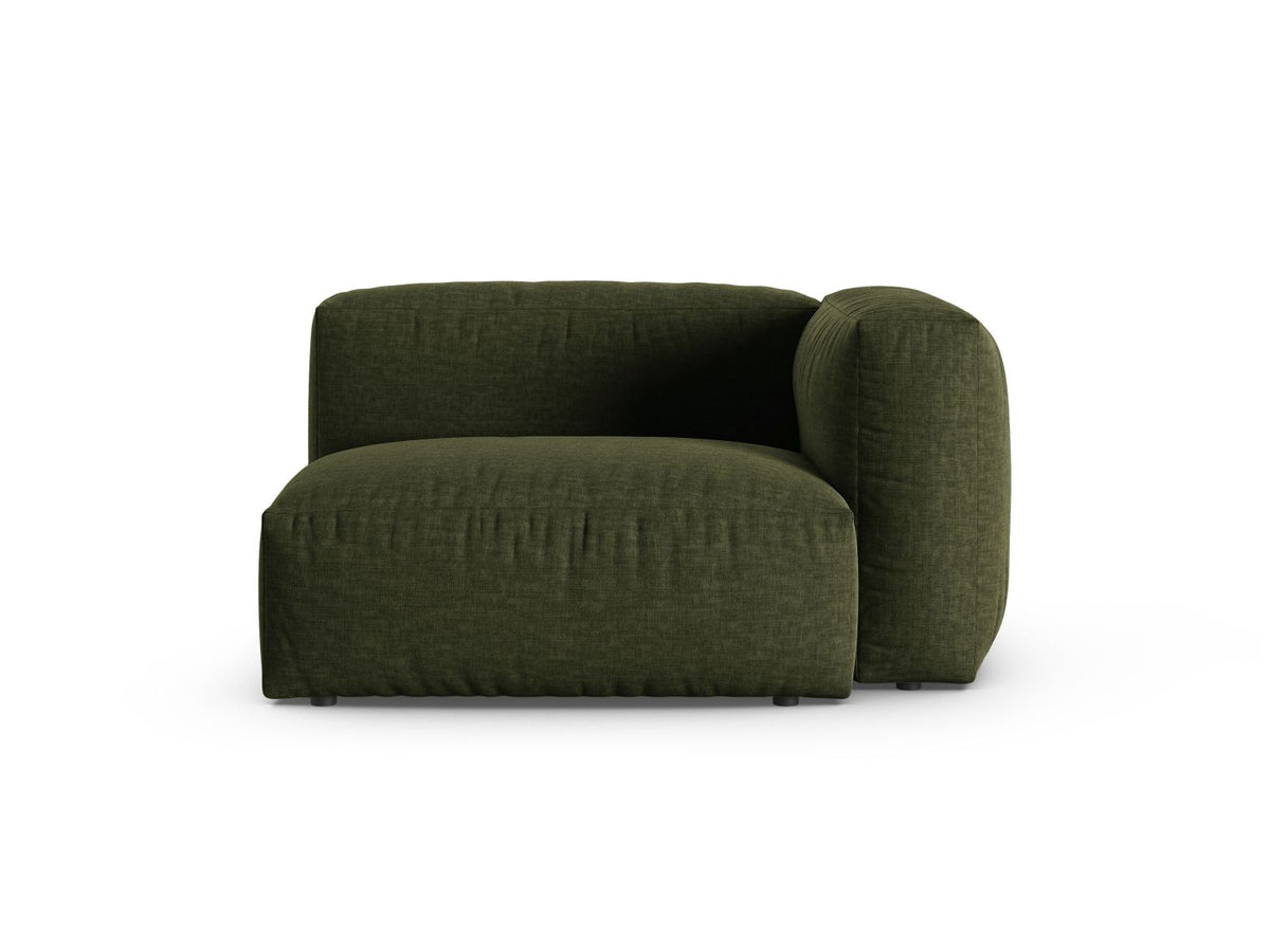 Martina — Modular Sofa Green (Boston Forest) Black Plastic Right