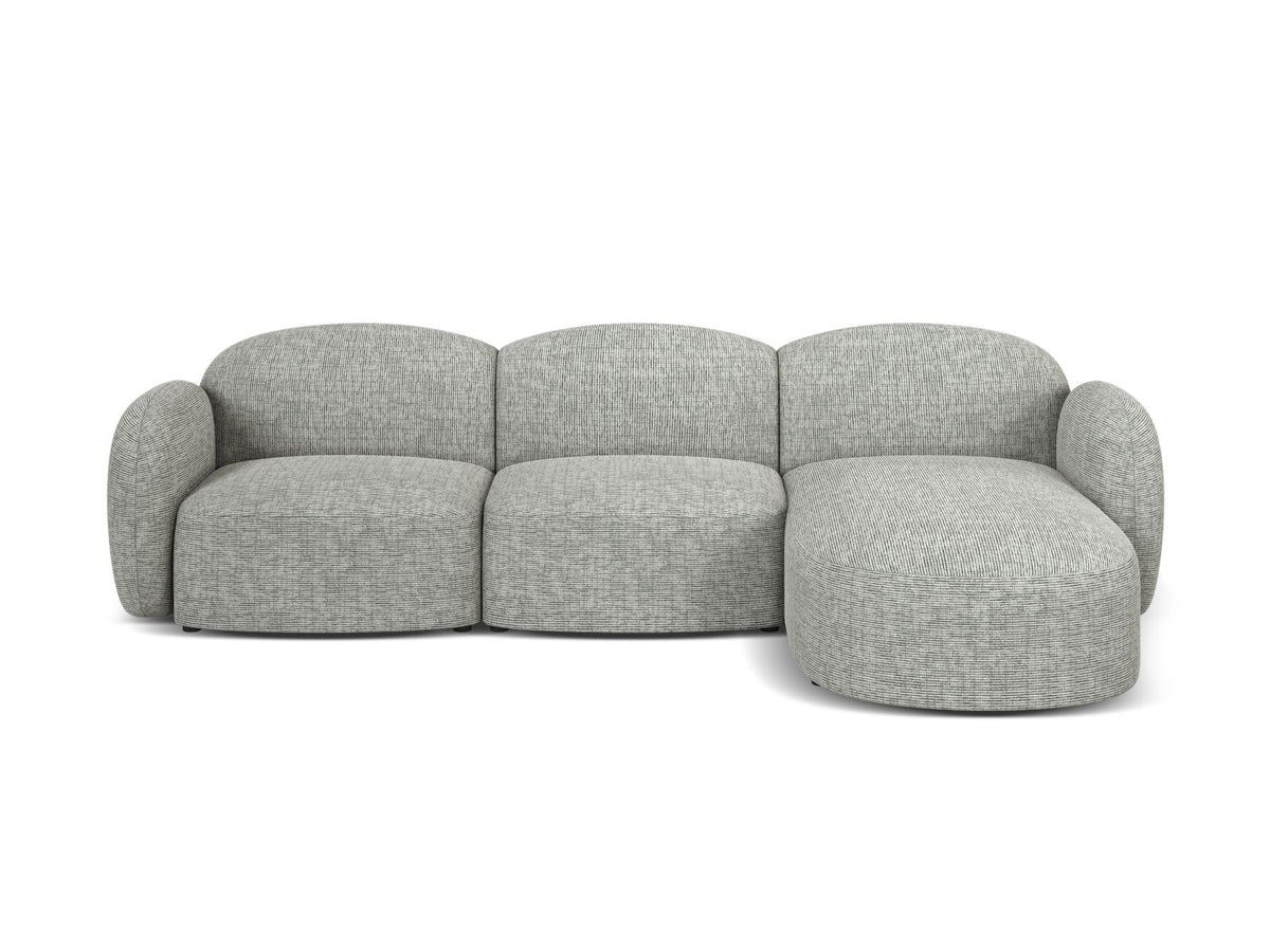 Blair — Corner Sofa Warm grey (Baltimore Cement) Black Plastic Right