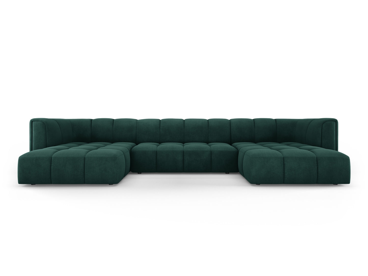 Moritz — Panoramic Sofa Bottle Green (Rebel 16) Black Plastic