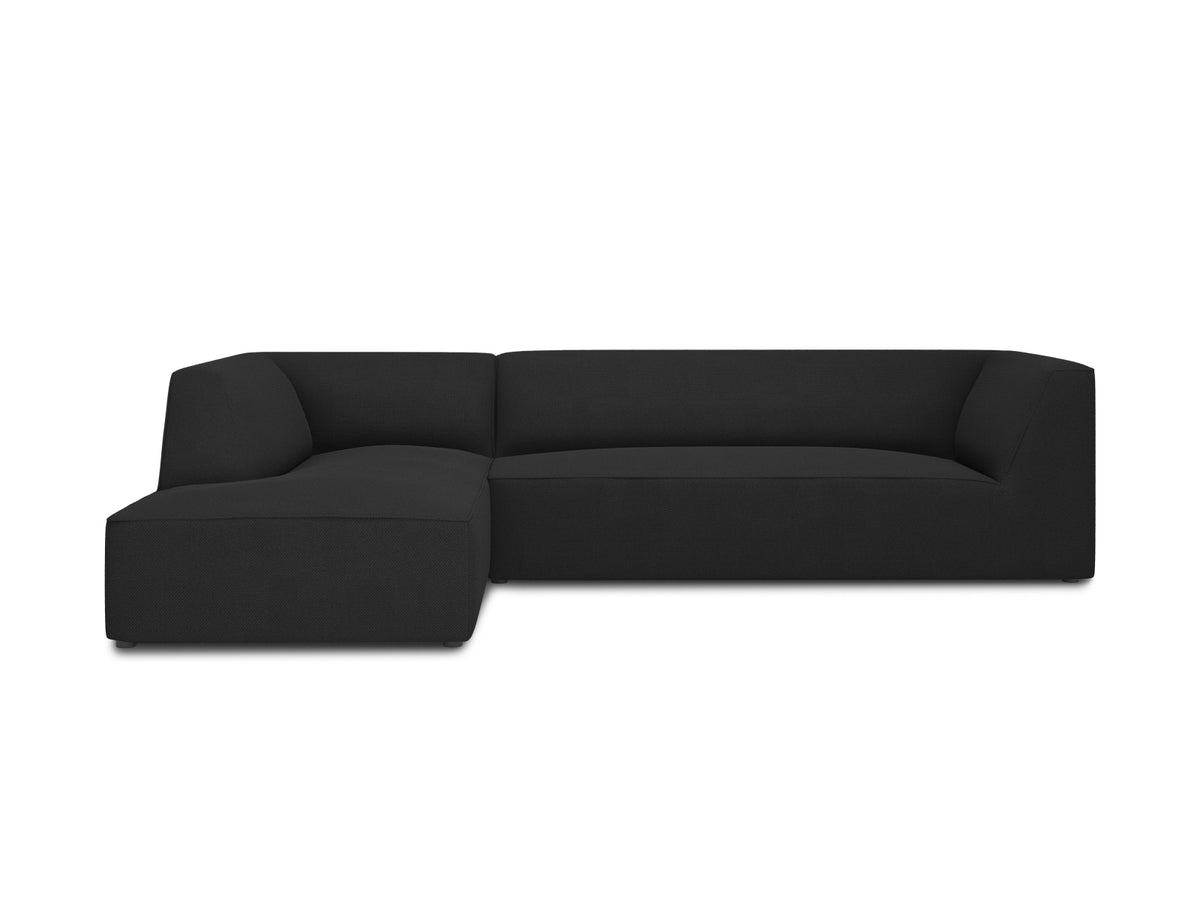 Ruby — Corner Sofa Black (Ottawa 12) Black Plastic Left